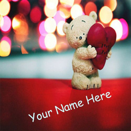 Cute Teddy Love Heart With Your Name Pictures - Cute Name Profile