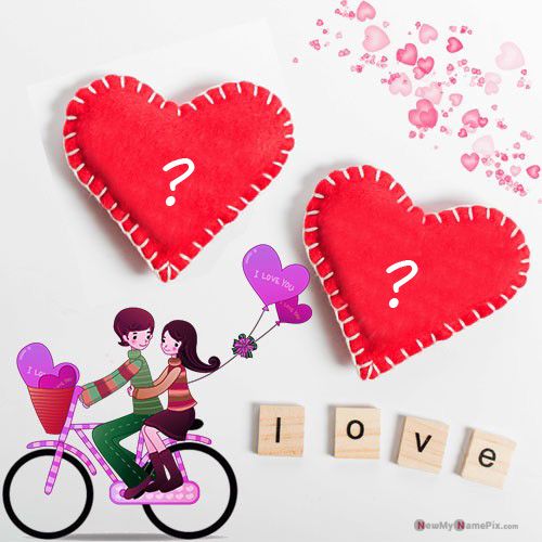 Tons of heart couple alphabet name dp create online image free