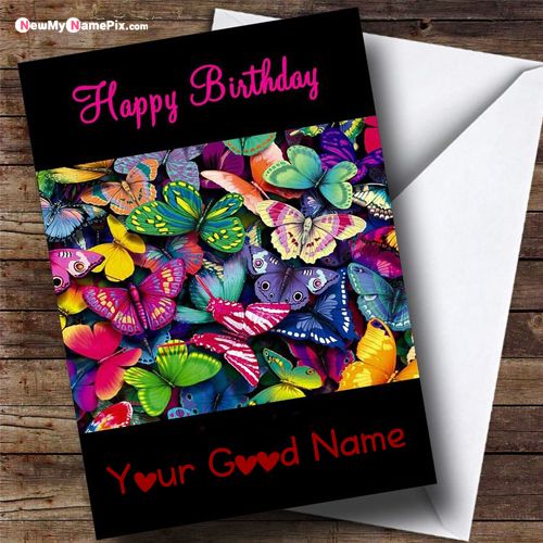 Happy Birthday Butterfly Greeting Card With Name Pictures Download