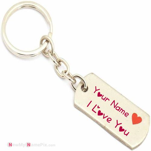I love you new stylish beautiful key chain with my name picture create