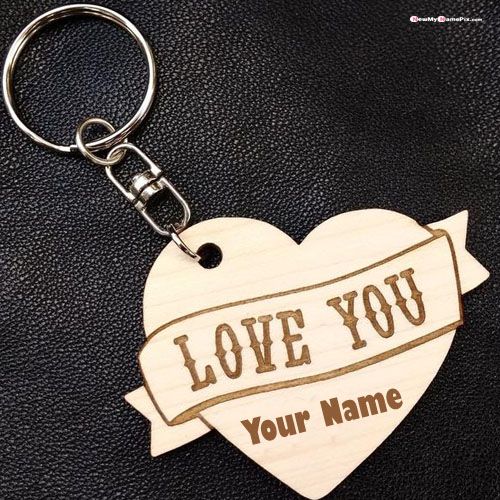 Heart in i love u key chain with name profile pictures download