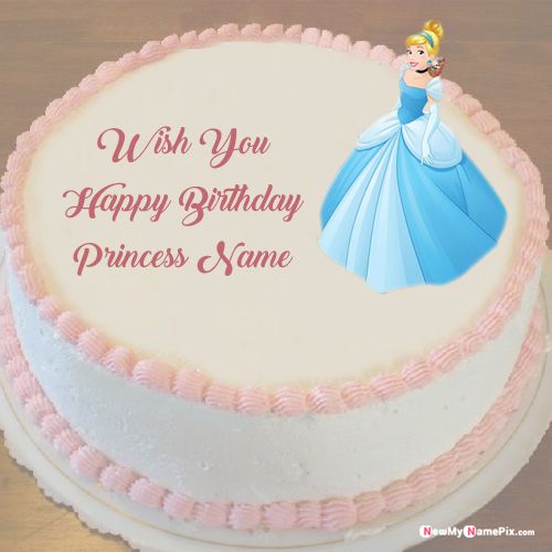 Princess Birthday Cake With Name Wishes Images Free Create
