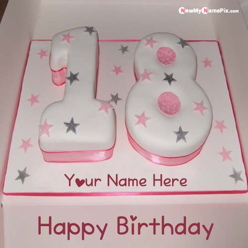 18th Age Birthday Wishes Cake With Name And Photo Add