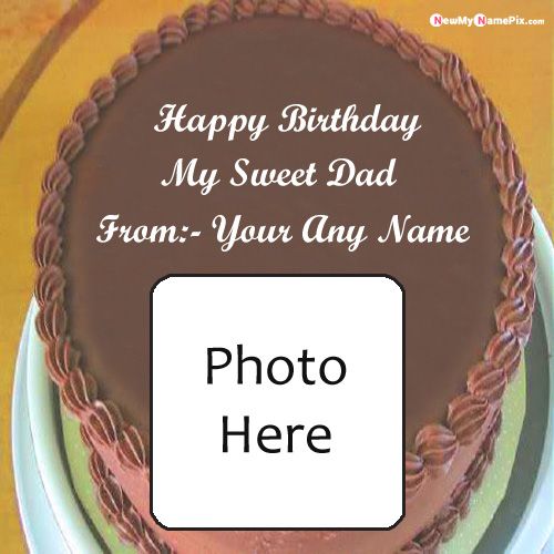 Chocolate Birthday Cake For Sweet Day Photo Frame With Your Name