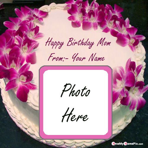 Beautiful Happy Birthday Cake For Mother Photo Create Frame