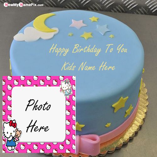 Kids Birthday Cake Wishes Images With Personalized Name Photo Frame