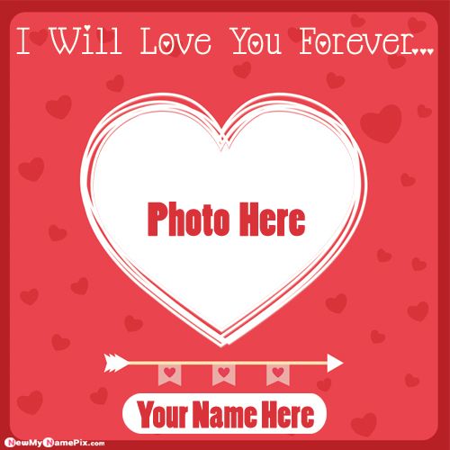 Love You Forever Couple Photo Frame Profile Image With Name