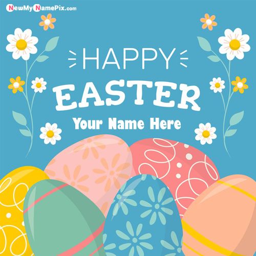 Happy Easter Day Photo With Name Wishes Card Maker