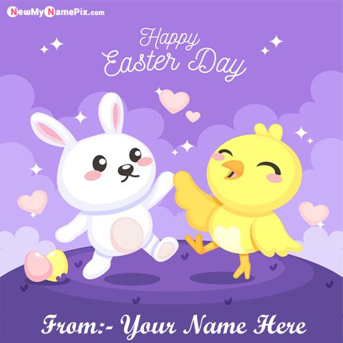 Happy Easter Day Wishes Images With Name Greeting Card Edit