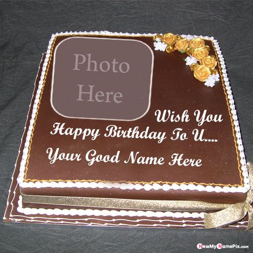 Chocolate Happy Birthday Wishes Cake Image With Name Photo Add
