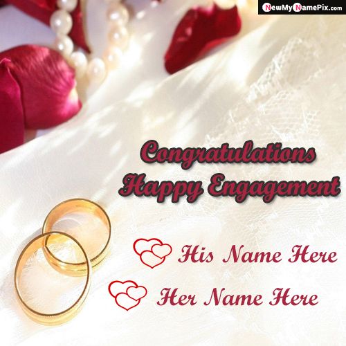 Love Ring Happy Engagement Couple Name Wishes Pictures Create