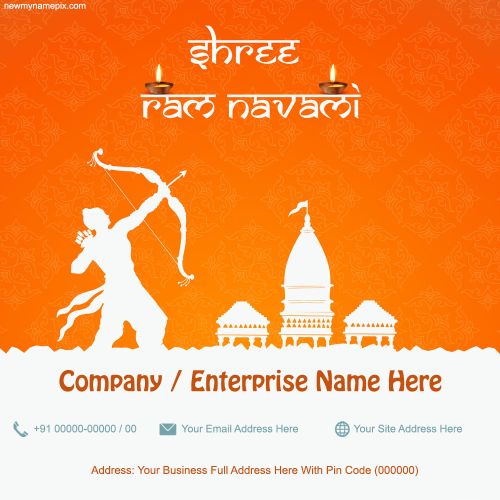 2024 Happy Ram Navami Corporate Greeting Card Editing Free Download