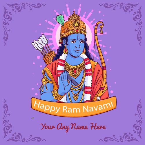 Happy Ram Navami Photo Making Name Wishes Customize Card