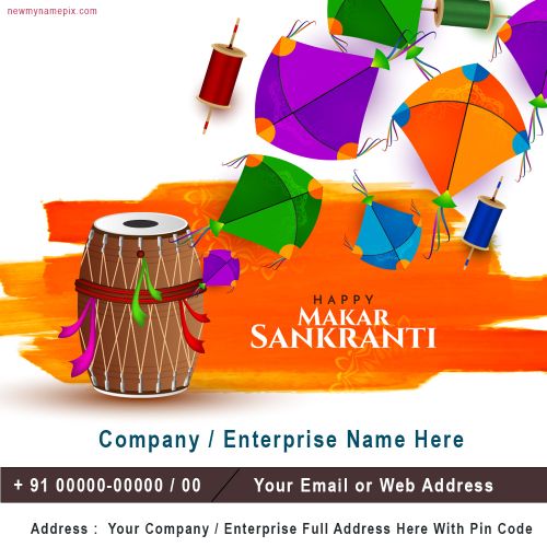 Business Wishes Makar Sankranti Card Maker Online Free Edit