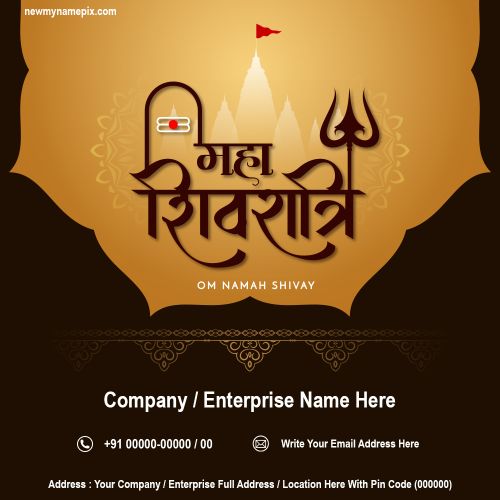Company Name With Details Writing Shivratri Images Create Online Free