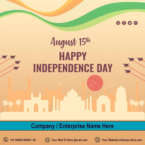 Independence Day Corporate Wishes Card