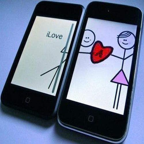 Love couple with heart in iphone alphabet name profile picture