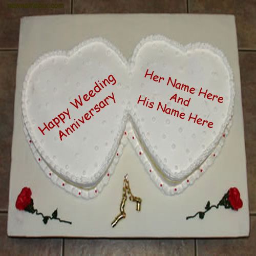 Write Your Name On Wedding Anniversary Wishes Cake Profile Images