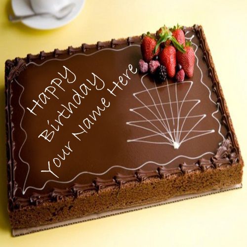Strawberry Birthday Cake Wishes For Personalized Name Write Image