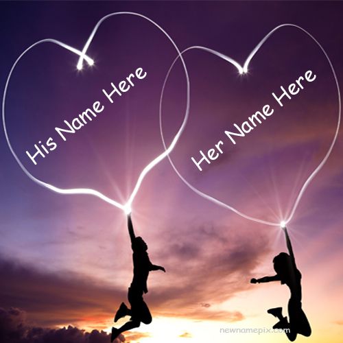 Beautiful Love Hearts Pair Couple Name Pictures - Romantic Name Pics