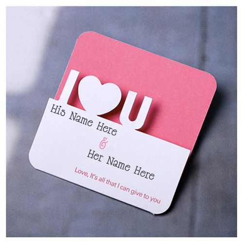 I Love U Card On Couple Name Pictures - Couple Name Pix