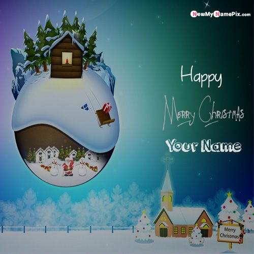 Write Name On Christmas Celebration Picture - Create Card Online