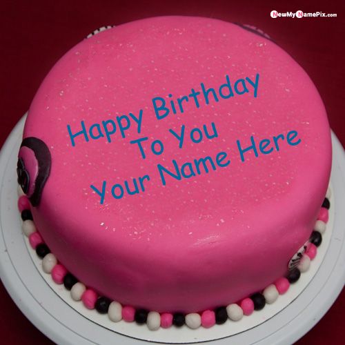 Nice Round Pink Color Birthday Cake With Name - Birthday Cake With Name