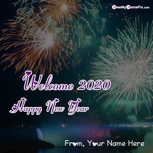 Welcome 2020 New Year Unique Image With Name - Online Create Card