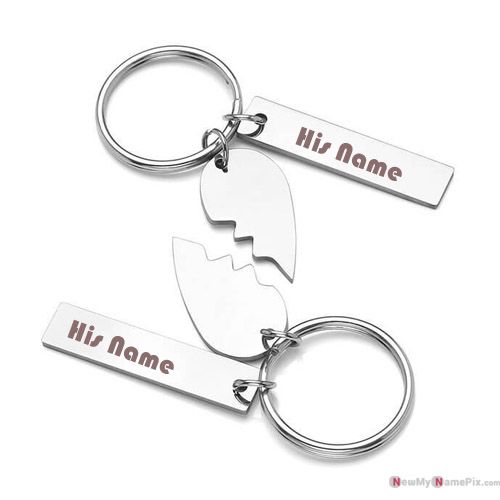 Love heart key chain on couple name pictures create profile