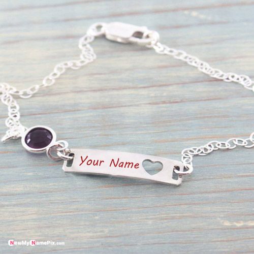 Nice silver hand bracelet with name writing pictures create