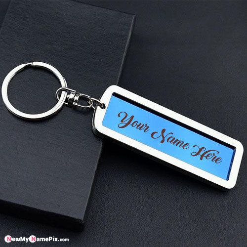 Silver plate keychain with your name picture creator profile free
