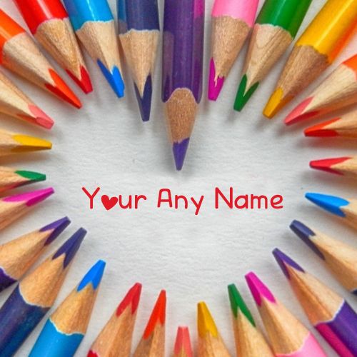 Color Pencil Heart Name Dp Picture - New My Name Pix