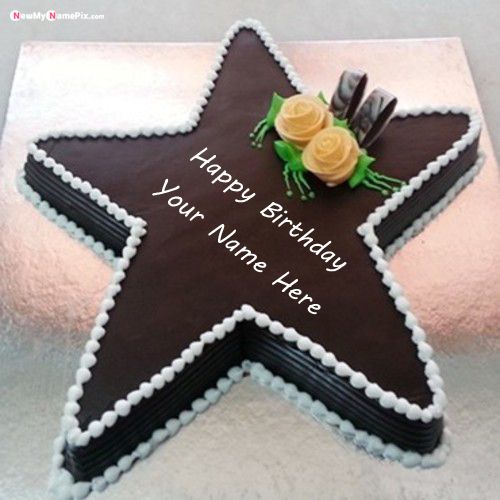 Birthday Wishes Cute Star Shape Cake With Name Picture