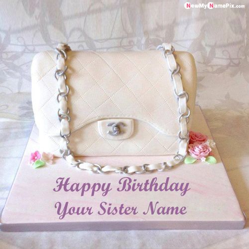 Fashion Birthday Cake With Sister Name Wishes Pictures Edit