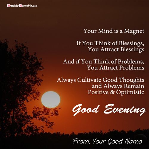 Create Good Evening Wishes Images With Your Name Write Greeting Card Edit