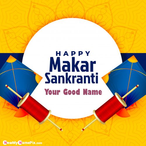 Sankranti Wishes Beautiful Greeting Card With Name Pic