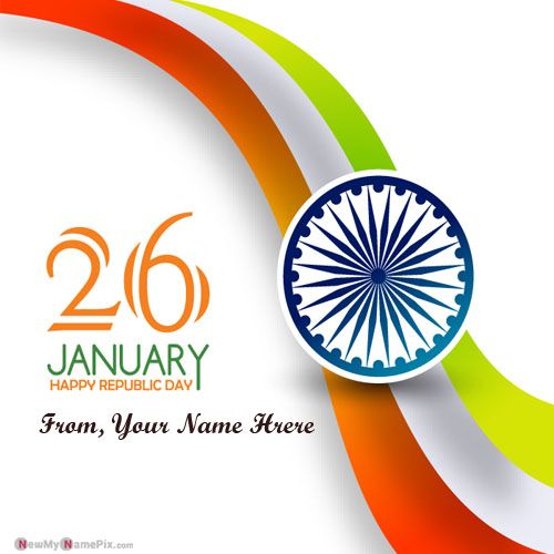 Write Name On Republic Day Wishes Images Creating