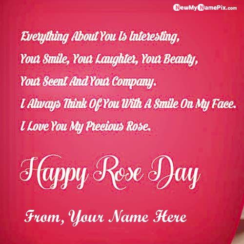 Romantic Message For Love Happy Rose Day Name Wishes Images