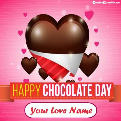 Beautiful Girlfriend Name Sweet Happy Chocolate Day Photo Send