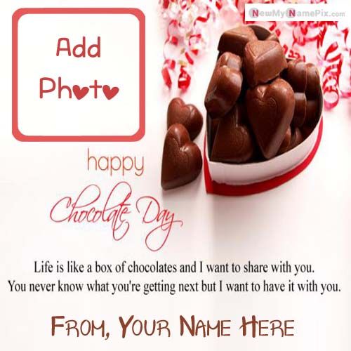 Personalized Name Print Happy Chocolate Day Card Send Online Free