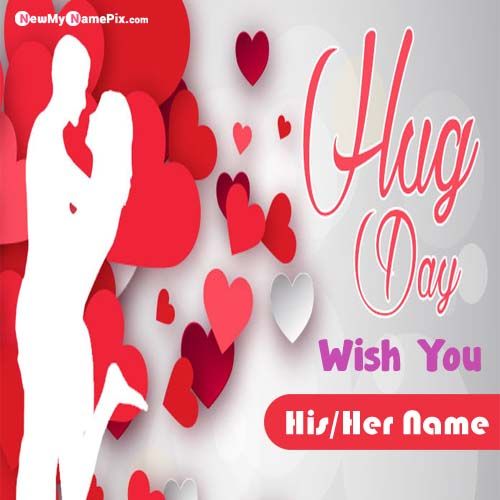 Create Romantic Couple Hug Day Image With My Name Card Download