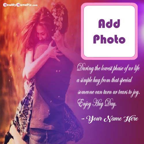 Hug Day Wishes Best Pics With Your Name And Photo Generated