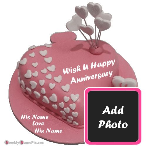 Couple Wishes Anniversary Cake On Name And Photo Create Pictures Download