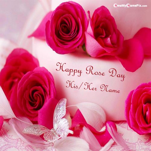 Write Name On Beautiful Happy Rose Day Pictures Online Edit