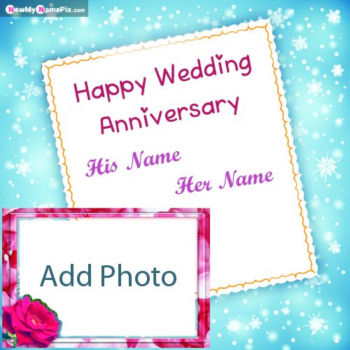 Couple Name Love Photo Frame Anniversary Wishes Greeting Cards Images