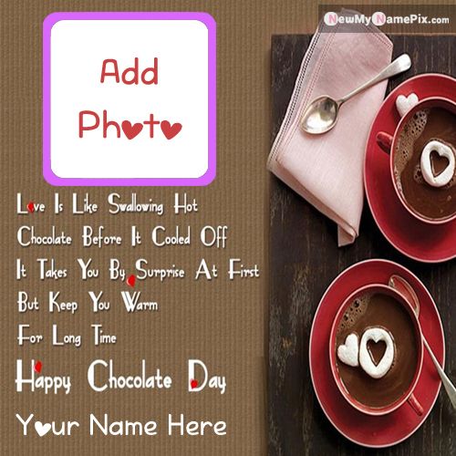 Write Name Photo Frame Happy Chocolate Day 2021 Wishes Images Edit