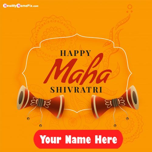 Write Name On Happy Shivratri Greeting Card Images