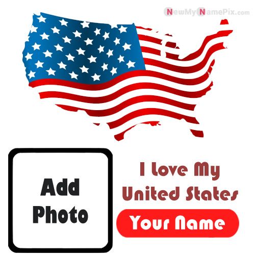 United States Love My Country Flag Profile Image With Name Photo