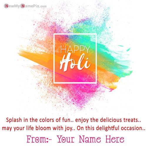 English Quotes Holi Blessing Wishes Images With Name Pics