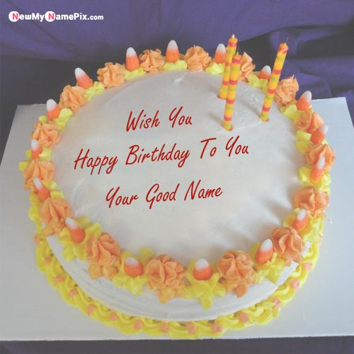Candles Happy Birthday Cake Wishes Image With Name Creative